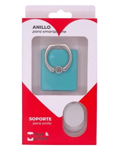 LOVE&PHONE Soporte Anillo con gancho para movil Azul