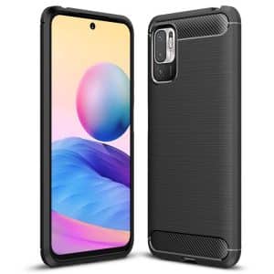 XIAOMI Redmi Note 10 5G Funda tpu Fibra de carbon Negro Poco M3 Pro 5G
