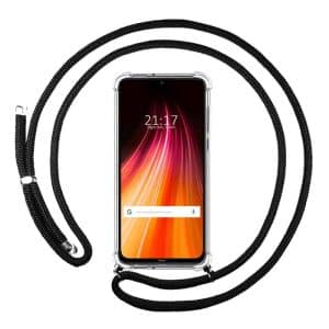 XIAOMI Redmi Note 8T Funda TPU transparente anti-shock c/ cordon negro
