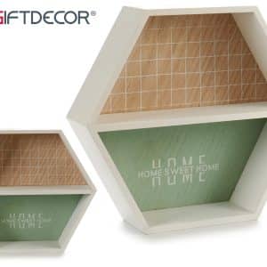 Estantería hexagonal madera