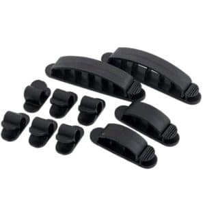 LOGILINK KAB0039 Organizador de cables Pack 10 6xPeq 2xMed 2xLarg negr