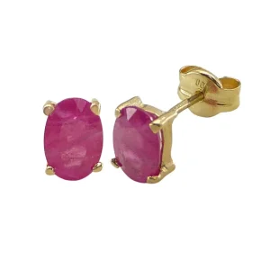 Pendientes oval Rubí