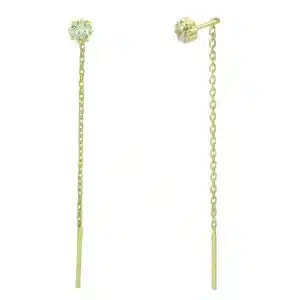 Pendientes garra circonita y cadena