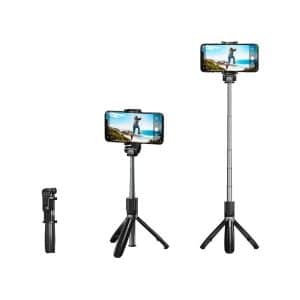 NATEC Alvito Palo Selfie / Tripode Inalambrico c/ mando Negro NST-1653