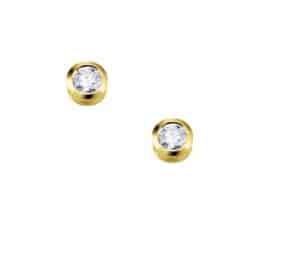 Pendientes de oro con brillantes en chatón