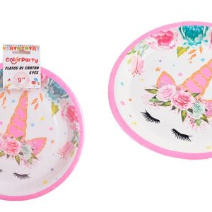 Platos de cartón Unicornio