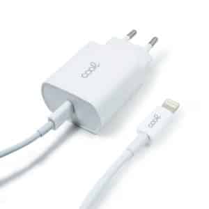 COOL Adaptador de red PD 20W 5V 3A + cable tipo C -> lightning  blanco