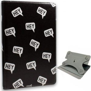 FUNDA Universal tablet 10" panoramica giratoria 360º Negra dibujo Hey