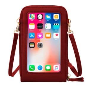 COOL Bag Premium Funda universal 6.5" con bolsillos y correas granate