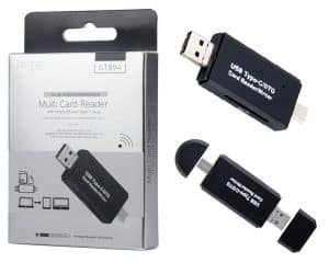 MOVETECK GT894 Lector de tarjetas USB 3.0 y Tipo C Negro