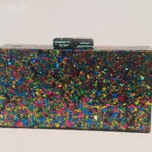 Bolso de Fiesta Rectangular purpurina Verde