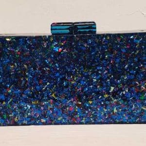 Bolso de Fiesta Rectangular purpurina Azul