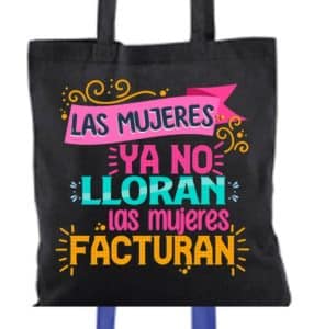 Bolsa de tela negra las mujeres ya no lloran