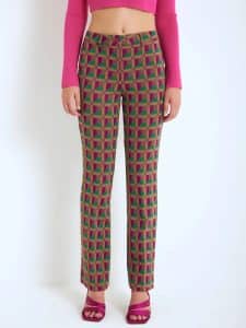 Pantalón acampanado con estampado geométrico XS