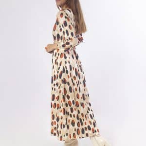 Vestido Midi cuello pico 42 Teja