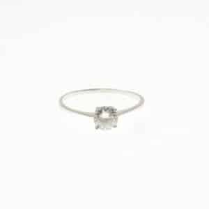 ANILLO SOLITARIO DE ORO BLANCO