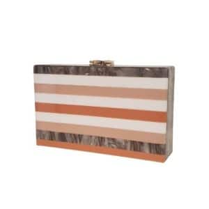 Bolso de Fiesta Metacrilato Rayado Naranja
