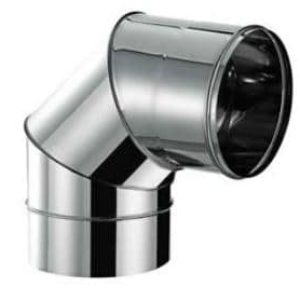 codo chimenea tubo acero inox 110 dinak