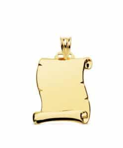 COLGANTE 18K PERGAMINO LISO