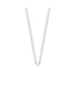 COLLAR DE PLATA Y PERLAS. Largo 48cms