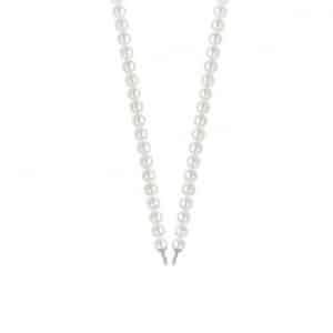 COLLAR DE PLATA Y PERLAS. Largo 48cms