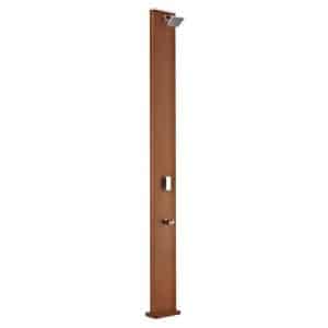 Ducha solar cuadrada Gre aspecto madera con lavapies