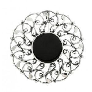 Fink Orfebres Broche de Plata y Azabache