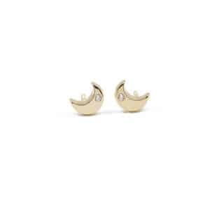 Pendientes Oro Media Luna. Tamaño 6,5mm