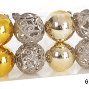 SET 6 UDS BOLA NAVIDAD ORO 6 CM