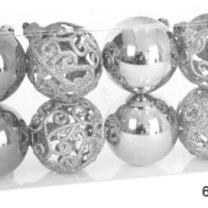 SET 6 UDS BOLA NAVIDAD PLATA 6 CM