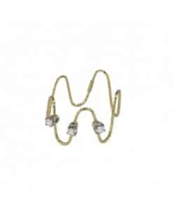 MagicWire Anillo WaiKiKi Oro Amarillo con 3 Zafiros Incoloros