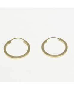 PENDIENTES AROS DE ORO AMARILLO CUADRADOS. Diámetro 18mm