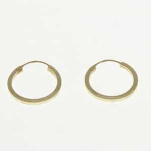 PENDIENTES AROS DE ORO AMARILLO CUADRADOS. Diámetro 18mm