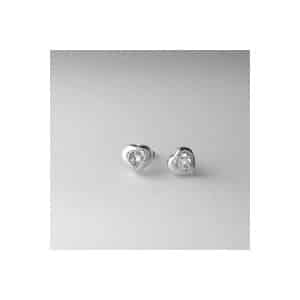 Pendientes de Oro Blanco Corazón