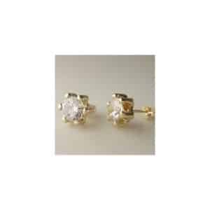 Pendientes Eles mujer circonita con 6 garras. Tamañ 6.8mm