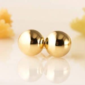 Pendientes mujer bola lisa 8mm Oro Amarillo 18K