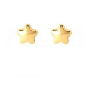 Pendientes de Oro Amarillo Estrella de 5 puntas