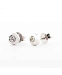 Pendientes de Oro Blanco y Diamantes 0,16cts