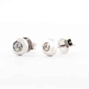 Pendientes de Oro Blanco y Diamantes 0,16cts