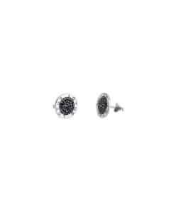 PENDIENTES SILVER MULTIPIEDRAS NEGRAS