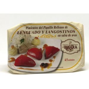 Pimientos del piquillo rellenos de lenguado y langostinos