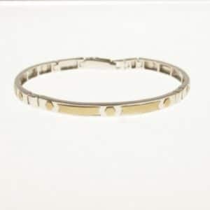 PULSERA DE ORO BICOLOR SEMI-RÍGIDA