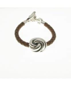 PULSERA DE PLATA Y CUERO