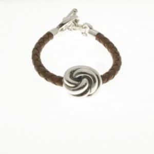 PULSERA DE PLATA Y CUERO