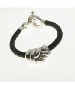 PULSERA DE PLATA Y CUERO