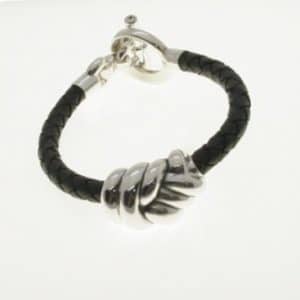 PULSERA DE PLATA Y CUERO