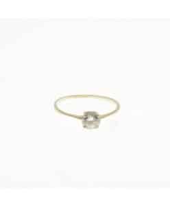 ANILLO SOLITARIO DE ORO AMARILLO Y CIRCONITA. Talla 18