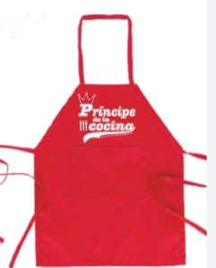 DELANTAL PRINCIPE DE LA COCINA EN ROJO