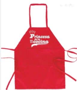 DELANTAL PRINCESA DE LA COCINA EN ROJO
