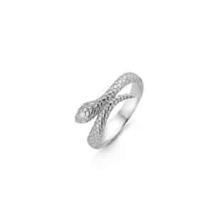 Ti Sento Anillo de Plata y Circonitas Serpiente. Talla 16